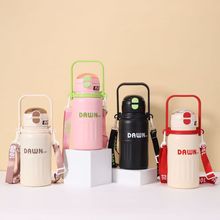 大容量316不锈钢保温杯便携提手便携弹跳吸管杯户外登山水壶批发