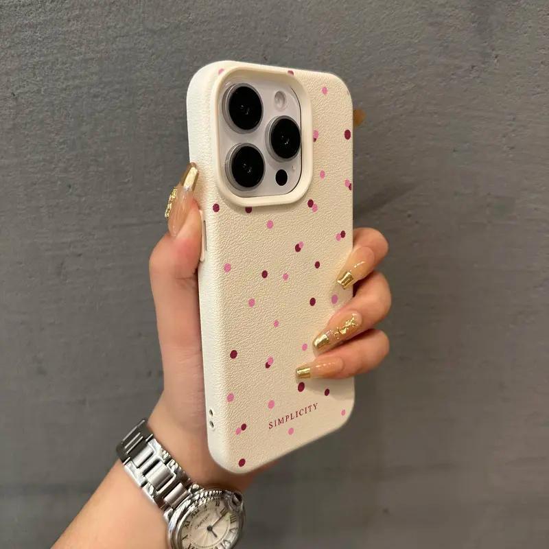 El patrón de lichi está lleno de puntos de onda de pantalla para la carcasa del teléfono móvil Apple 15 iphone16pro max simple 13 mate 12 suave
