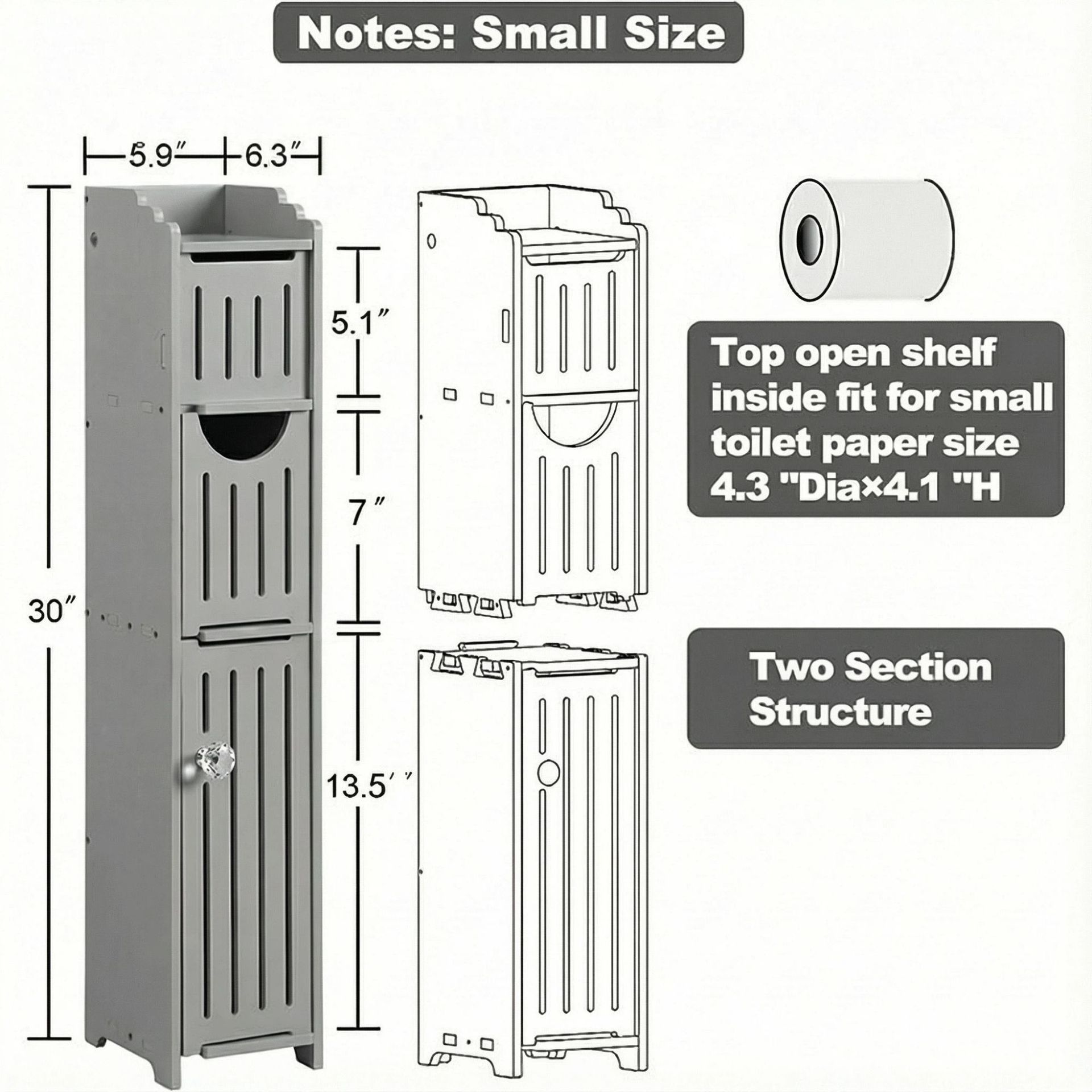 Estante de almacenamiento de baño, estante de almacenamiento de inodoro, estante de almacenamiento de múltiples capas de piso de cosméticos, gabinete de almacenamiento estrecho