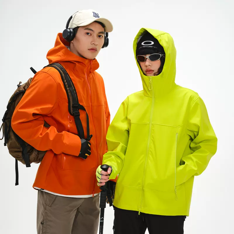 【2577】鸟家同款户外软壳衣女冲锋衣外套男春秋运动连帽宽松夹克