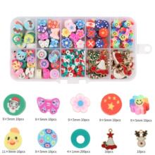 亚马逊新品圣诞节10格软陶套装 万圣节项链手链制作工具 手作串珠