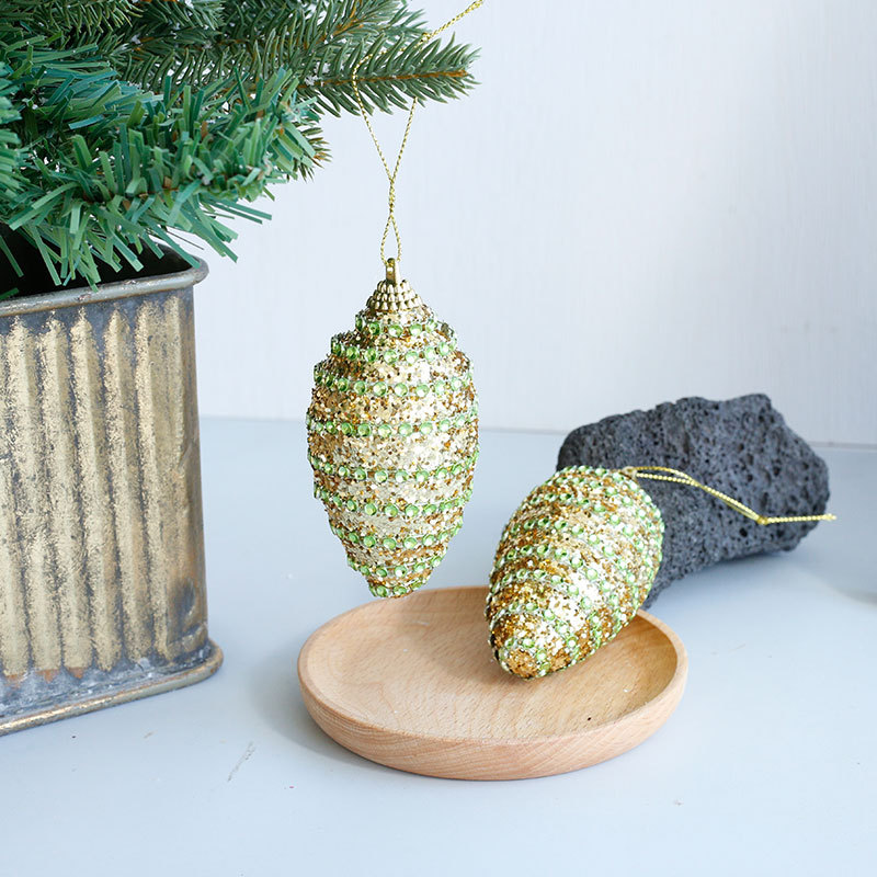 exportación de comercio exterior decoraciones navideñas tipo oliva colgante de bola de Navidad árbol de Navidad colgante diseño de ventana