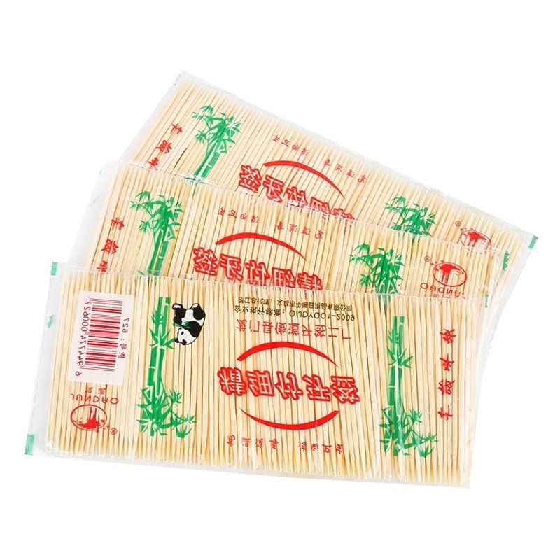 Bamboo Toothpicks Disposable Double-Headed Wholesale Bamboo Skewers Fruit Skewers Thick Skewers Single-Head Toothpicks Commercial Toothpicks Household Toothpick Box