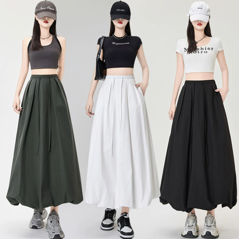 Настоящая фотография юбки с цветочным принтом для женщин, весна 2025, новая юбка-фонарик, юбка-трапеция, облегающая длинная юбка, юбка-пачка