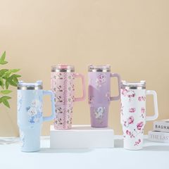 跨境不锈钢保温杯高颜值车载冰霸杯户外便携带手柄吸管杯批发