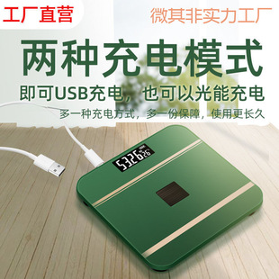 Electronic Weighing Scale, Household Accurate Small Human Body Scale, Light Energy Charging Model, Weight Loss Scale, Smart Body Fat Scale