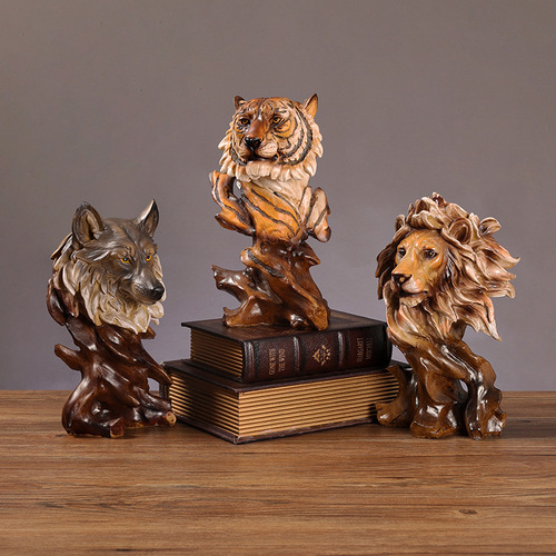 American-style imitated root sculpture lion animal resin decorative home entrance living room study office eagle craft