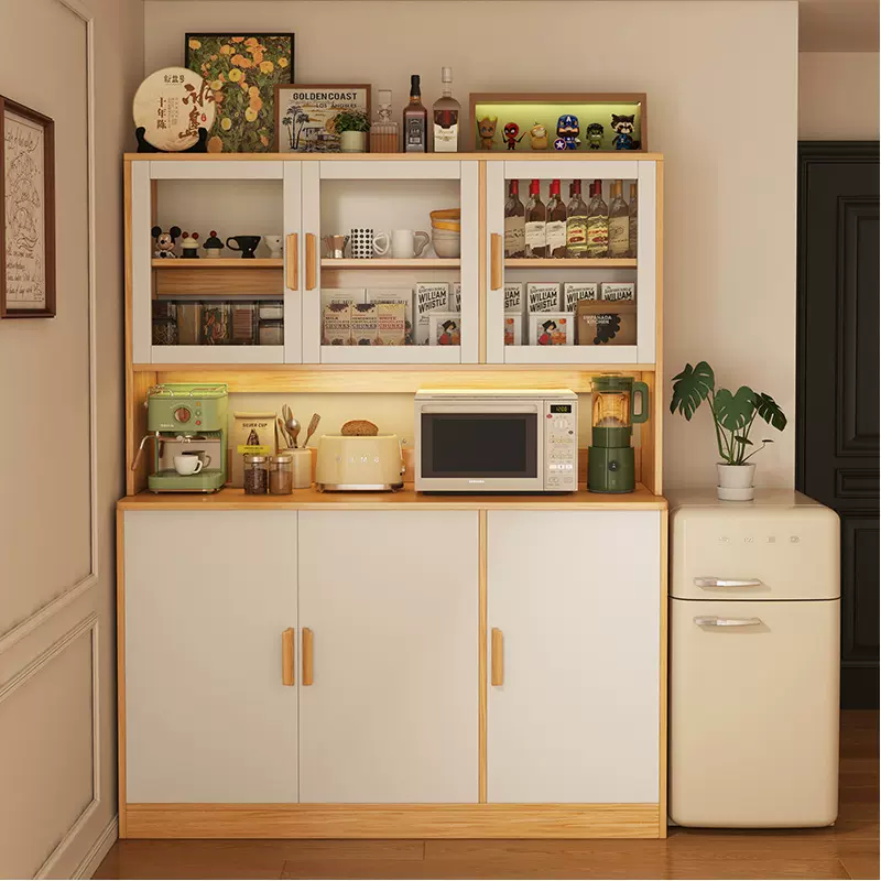 餐边柜储物柜靠墙一体边柜落地书柜酒柜高柜收纳柜子置物柜家用柜