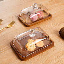 相思木蛋糕盘透明玻璃展示餐盘甜品糕点西餐盘摆台牛油盘跨境外贸