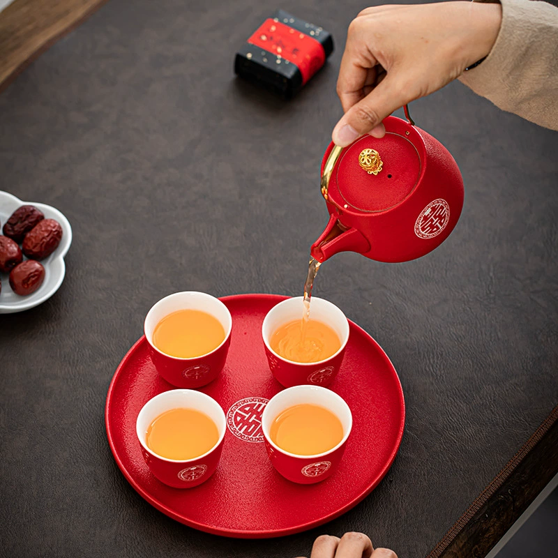 Chinese festive tea set, high-end gift box, Chinese style