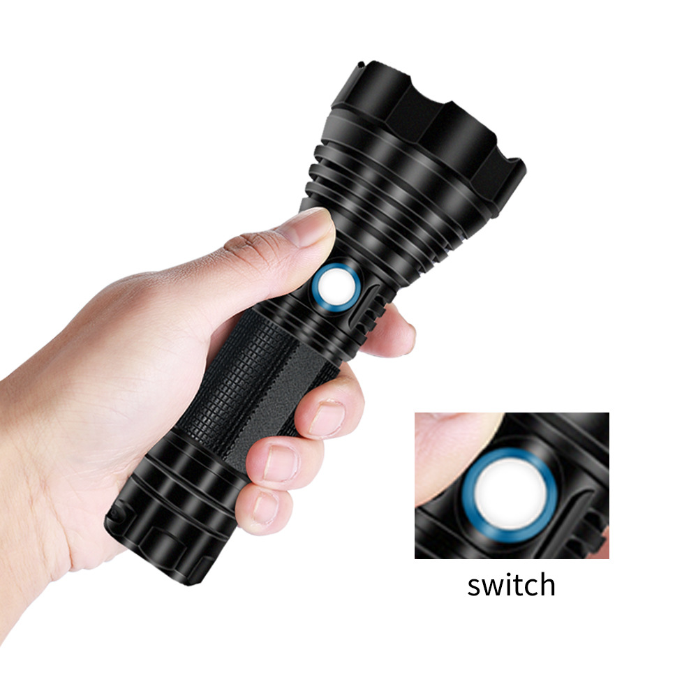 Transfronterizo T40 linterna de luz fuerte al aire libre impermeable USB recargable zoom telescópico linterna LED de alta potencia