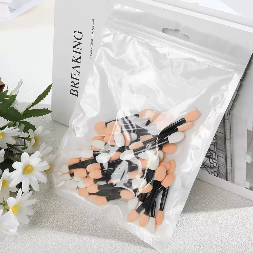 一次性眼影棒乳胶海绵双头一抹成型眼影刷眼部刷子珠光袋100支装