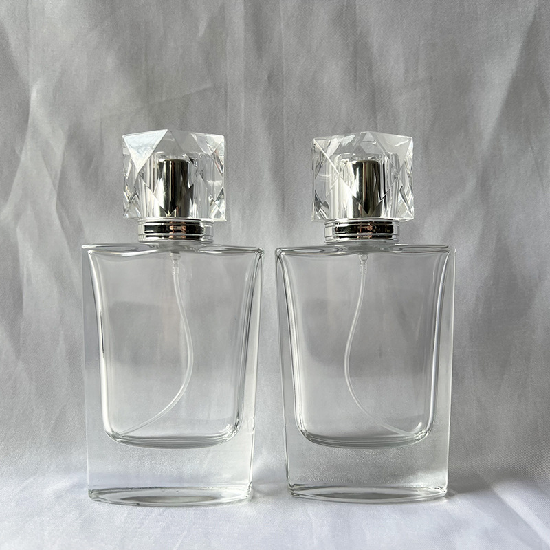 现货B108-50ml 轻奢风螺口香水瓶透明玻璃瓶化妆品分装喷雾空瓶子