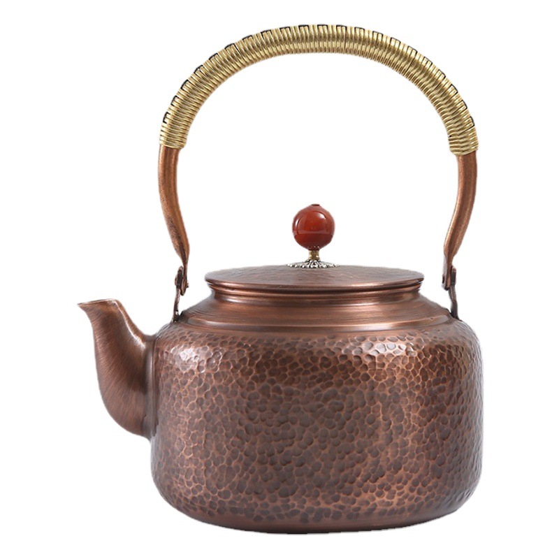 Hecha a mano hogar chino tetera martillo patrón púrpura cobre olla té fabricante agua hirviendo vintage Oficina cobre olla Kung Fu tetera