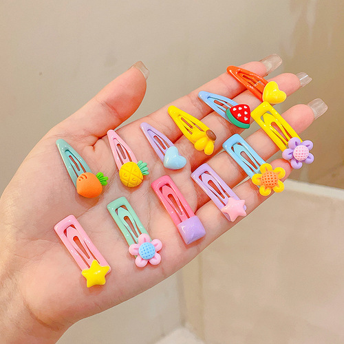 Candy color bb clip children's cute hair clip female side clip forehead bangs broken hair clip little girl does not hurt hair hair accessories