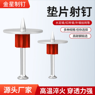 High-Strength Gasket Nail Concrete Cement Iron Gasket Hanging Mesh Steel Nail through Disc Outdoor Wall Electric Box Steel Nail