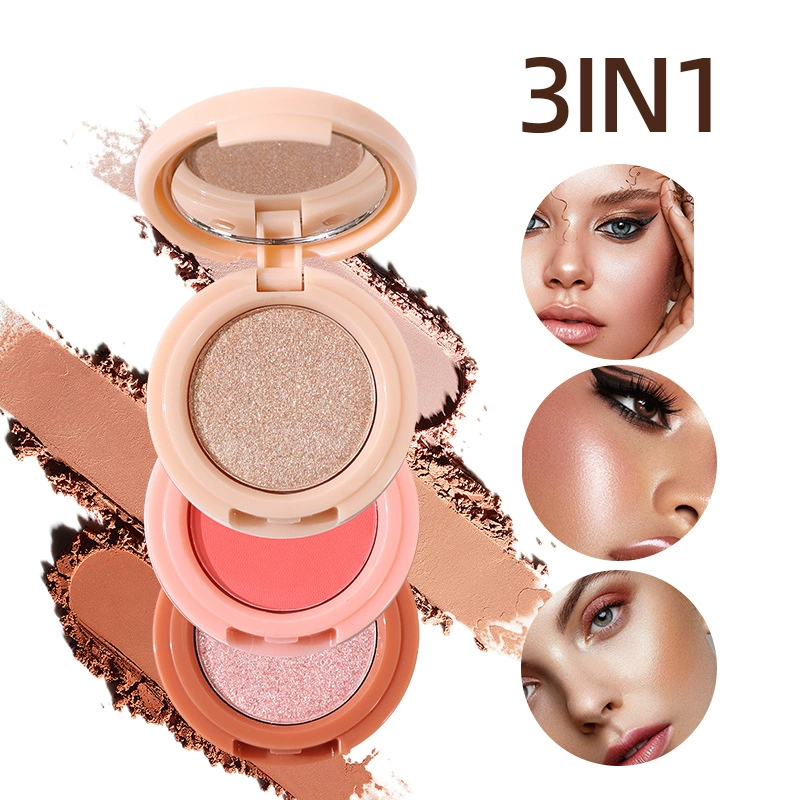 Highlighter, face blush, eyeshadow palette, (Cross-border trading), three in one