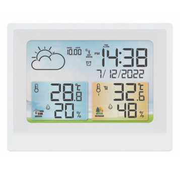 智能无线彩屏天气预报月相温湿度数字气象站