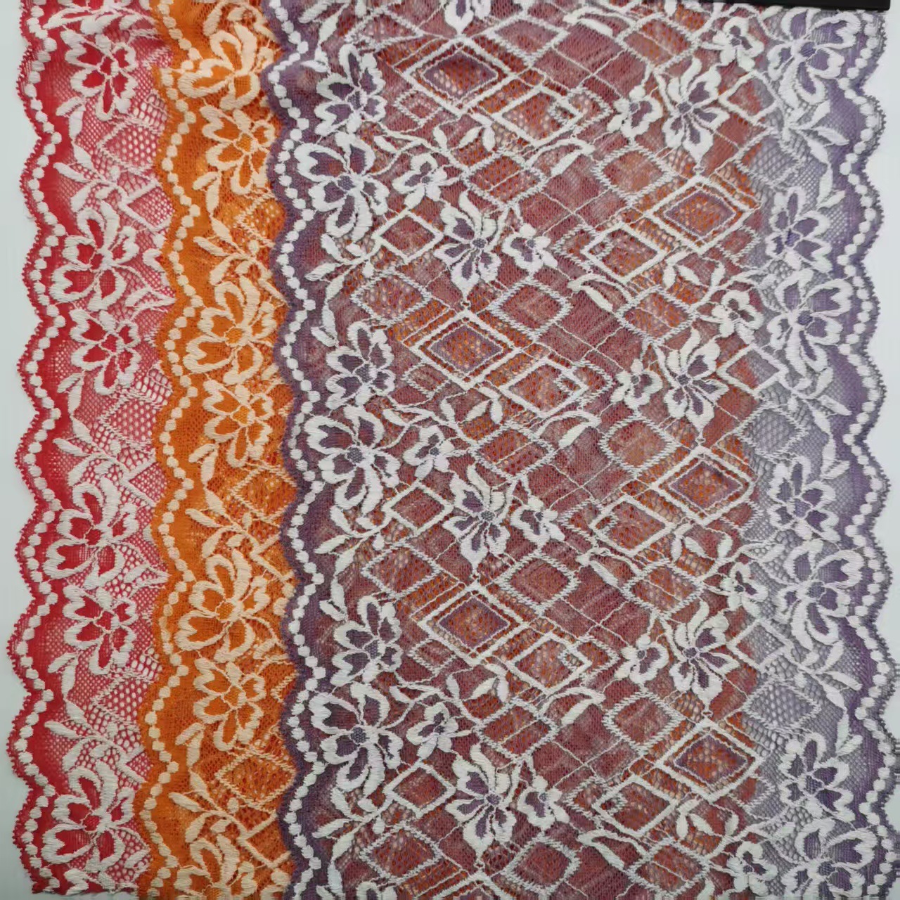 X7883 23cm 多色锦氨弹力蕾丝花边压纱DIY服装婚纱礼服童装辅料