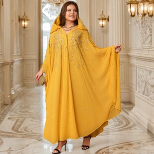 Dubai Cardigan Robe Turkish Women's Cardigan Hijab Robe Loose Large Size Kafan Cross-Border