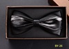 Cross -border fashion male trendy black leather tie bow business professional dress wedding leather collar flower creative bow knot