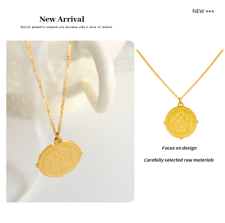 Amulet Pattern Necklace Thai Ethnic Gold Titanium Steel Chain_voghion.com
