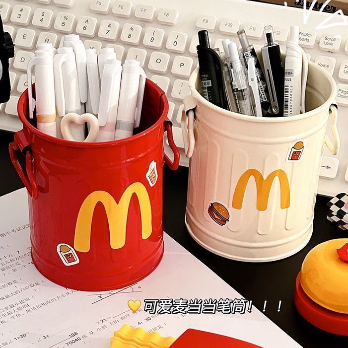 厳選されたマクドナルドのかわいいペンホルダー、レトロな高価値のパーソナライズされた装飾品、学生デスクトップオフィス文具収納ボックス|undefined