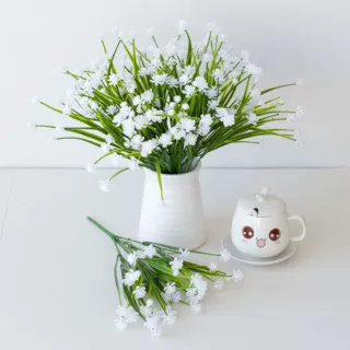 跨境仿真春草茶花 仿真茶花 植物墙园艺用品装饰花