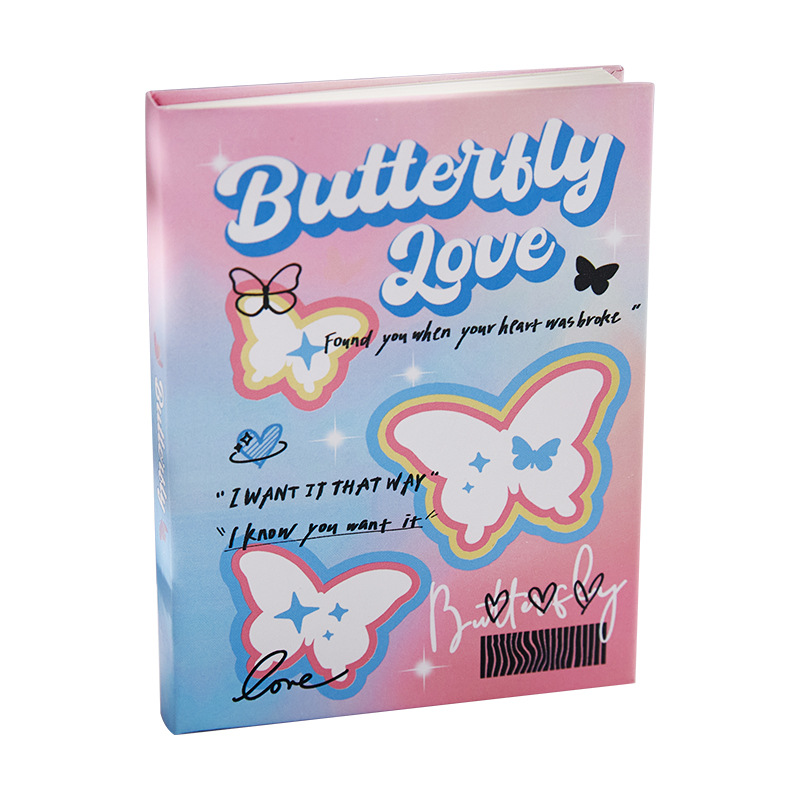 Nuevo cuaderno de bolsillo de mariposa mini cuaderno portátil para estudiantes lindo y de alto valor a7 cuaderno pequeño de línea horizontal