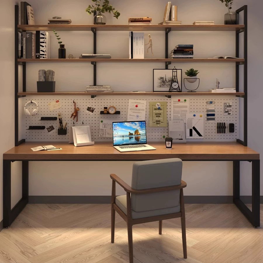 Пещерный стол Книжная полка объединенный стол Спальня учебный стол Студент домашний компьютерный стол стол из цельного дерева