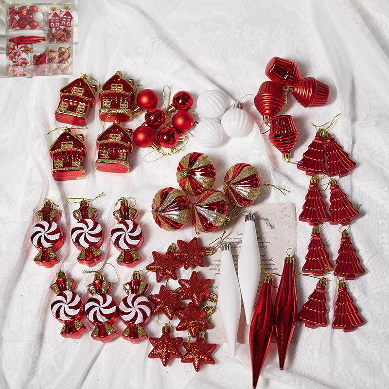 Bolas de Navidad rojas, bolas de Navidad, bolas de color, bolas de Navidad, adornos de Navidad, colgantes, adornos de árbol de Navidad