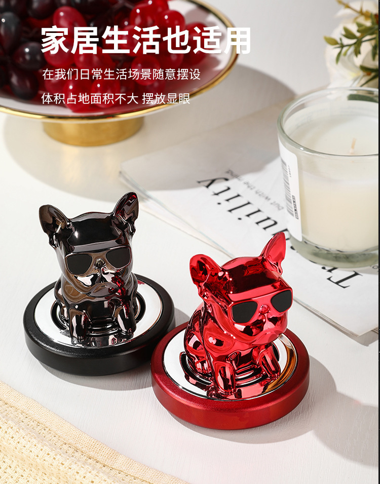 Creative Car Perfume Shaking Head Sunglasses Dog Car Aromatherapy Ornaments Car Interior Decorations Bulldog Ornaments Dolls