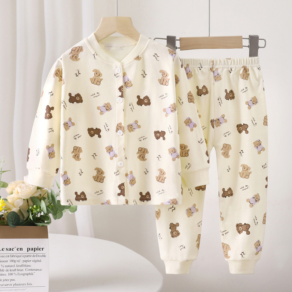 Baja interior de bebé algodón nuevo otoño cardigans para niños pijamas calientes para niñas ropa de hogar ropa infantil