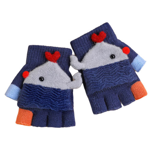 RAYA winter warm children's gloves boys and girls flip-top half-finger gloves children's gloves wholesale