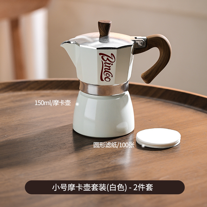 Cafetera Moka para uso doméstico, juego de cafetera pequeña de estilo italiano, máquina de extracción de café líquido. image 8