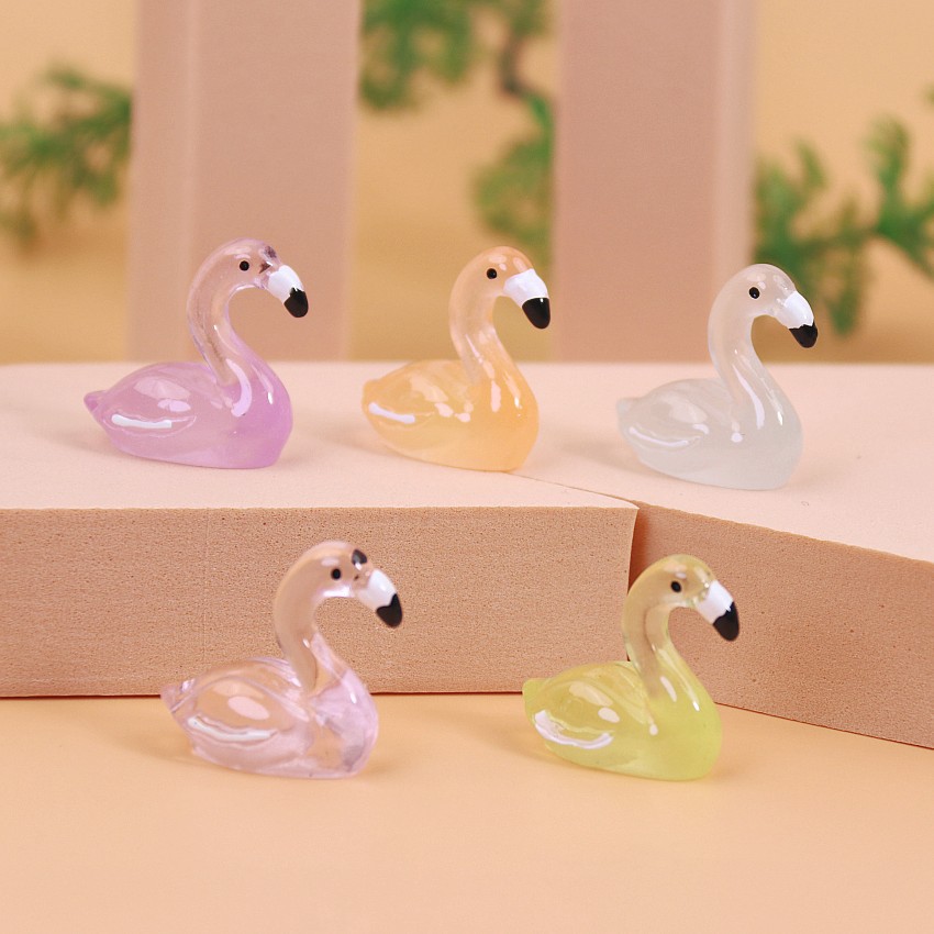 Micro Landscape Creative Luminous Simulation 7 Color Flamingo Aquarium Landscape Decoration Accessories Desktop Small Ornaments
