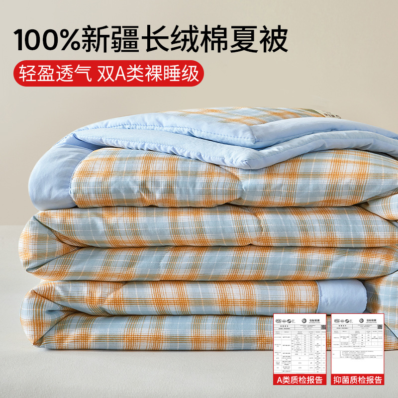 Edredón de verano de algodón de Xinjiang Edredón de aire acondicionado Edredón fresco de verano edredón fino dormitorio individual cama doble edredón núcleo lavable a máquina