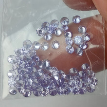 工厂价小圆形钻变蓝色锆石裸石 薰衣草浅淡蓝合成立方氧化锆宝石