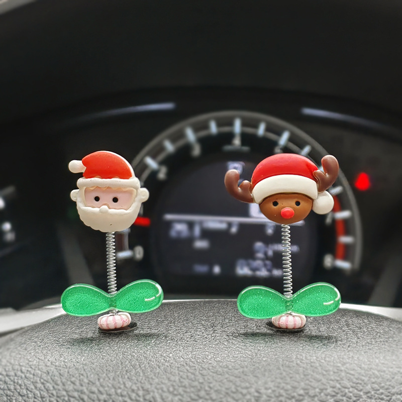 Coche transfronterizo sacudiendo la cabeza Santa Claus decoración Nueva Elk coche consola central salpicadero regalo decoración Decoración