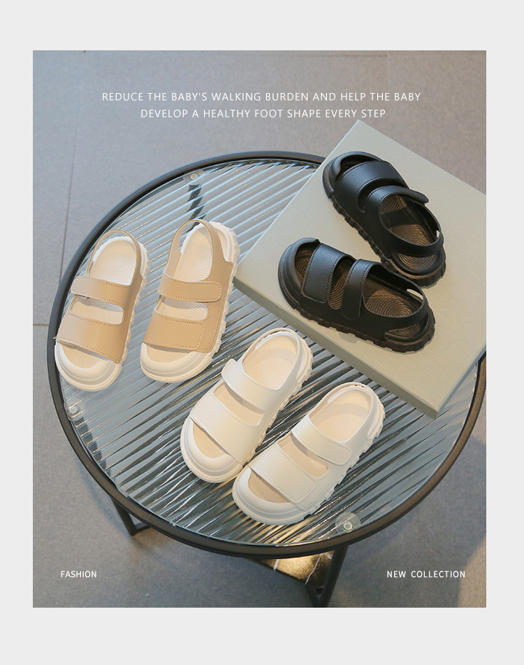 Koreanische Version von Freizeitsandalen mit dicken Sohlen für große Kinder, Jungen und Mädchen, Strandschuhe, Sommerneuheit 2023_voghion.com