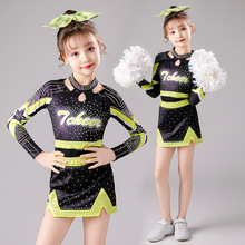 儿童啦啦操演出服长袖新款女童拉拉队表演服舞蹈服竞技赛比赛服女