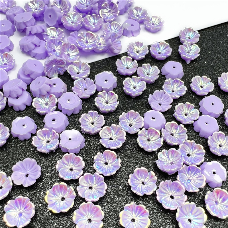 Yutian 7.5mm Resin Stereo Bowl Flower Small Flower Ab Color Bracelet Manicure Bracelet Handmade DIY Accessories Accessories