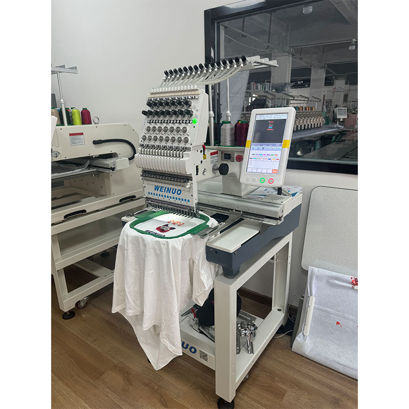 Nueva máquina de bordado automática multifuncional de cabeza única de Weno, ropa industrial doméstica, sombreros, calcetines, nombre de bordado