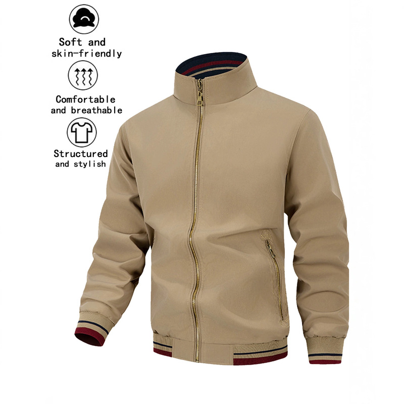 Foreign Trade Cross-Border Amazon Hot-Selling Spring and Autumn Double-Sided Stand-Up Collar Casual Jacket Flight Jacket Men's Carhartt Coat