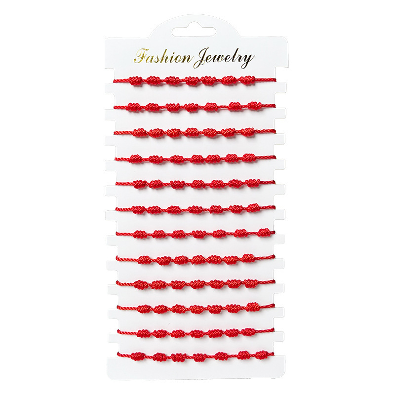 Amazon Hot Selling Adjustable Pull Hand Rope Carnival Red Rope Prayer Peru Knot Telescopic Seven-Section Lucky Bracelet