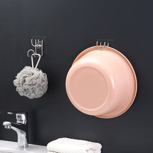 Washbasin rack without punching, bathroom wall-mounted bathroom hook, washbasin rack, internet celebrity sticky hook, wall-mounted basin artifact