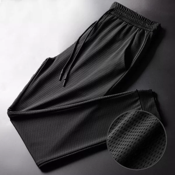 Net eyebrow trousers (solid color black)