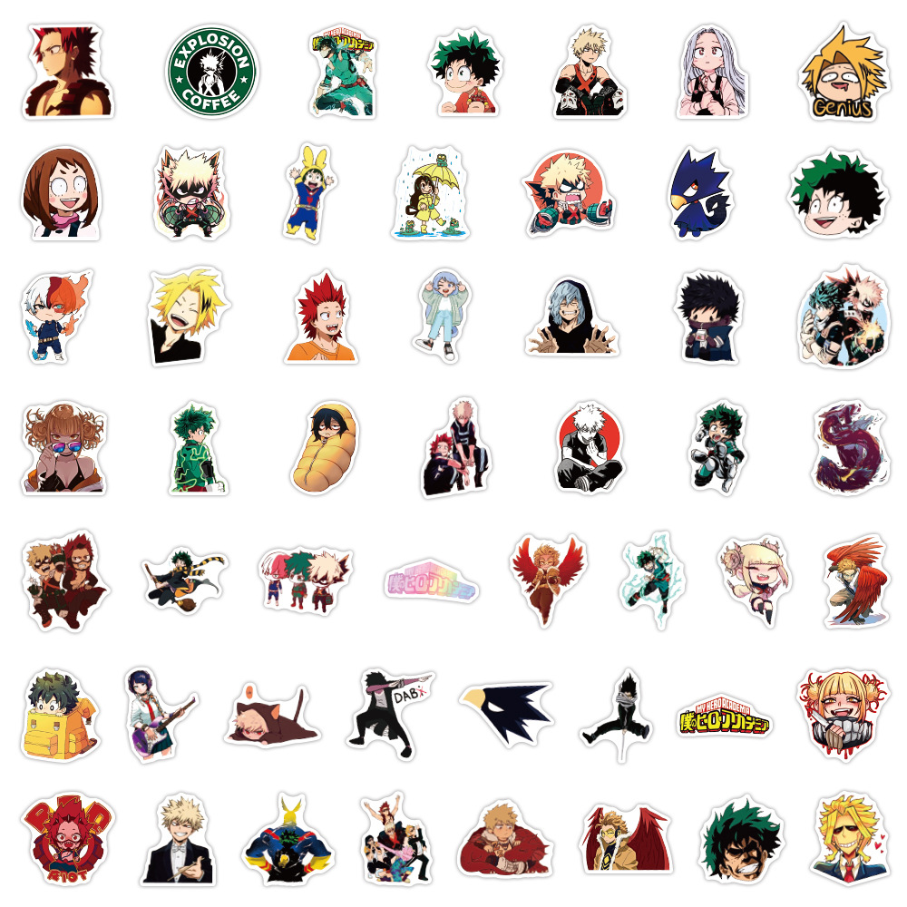 100 MY HERO ACADEMIA 그래피티 스티커 개인화 장식 휴대전화 스케이트보드 캐비닛 물컵 방수 스티커