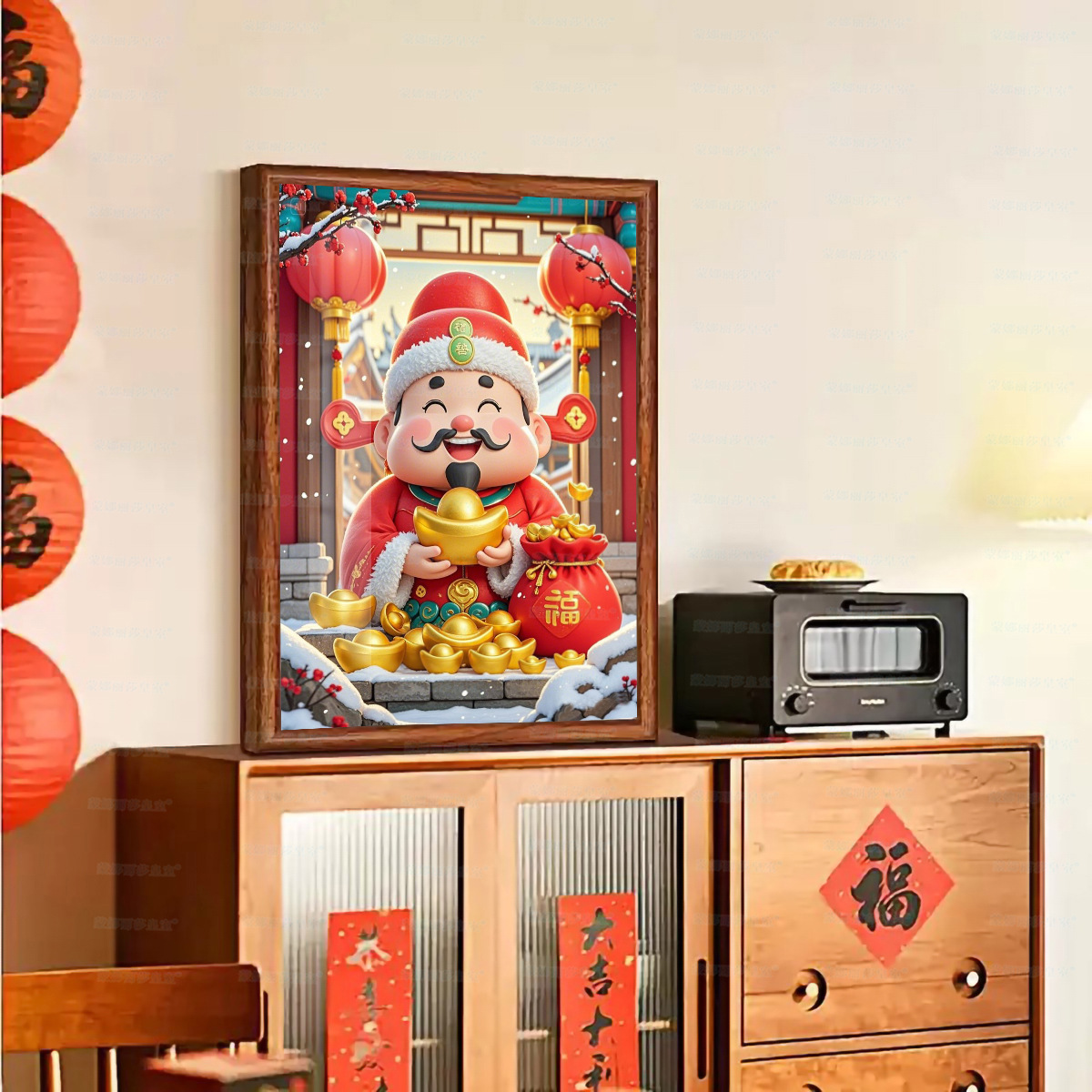 [Algodón importado] Mona Lisa real bordado cruz Dios de la fortuna festivo simple sala de estar decoración de estudio bordado a mano