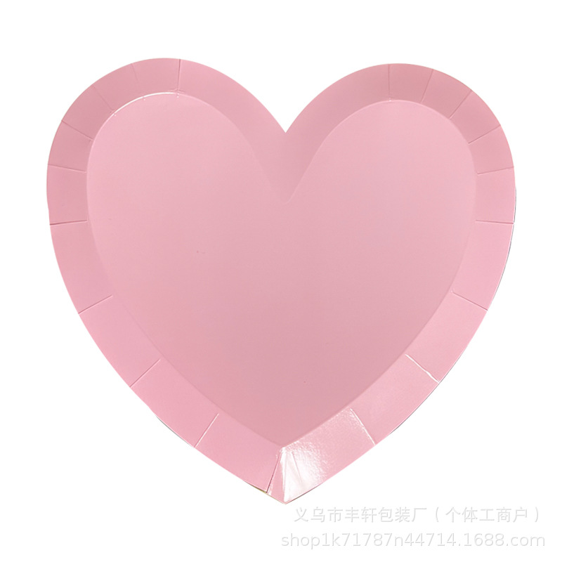 Niceparty 10 bandejas de papel de amor pastel bandejas de frutas desechables de fiesta de cumpleaños decoración de escenario